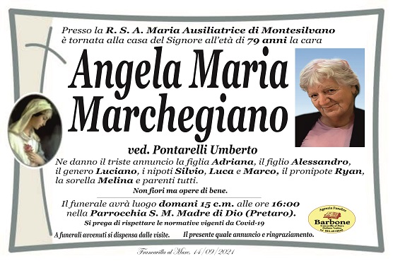 ANGELA MARIA MARCHEGIANO 