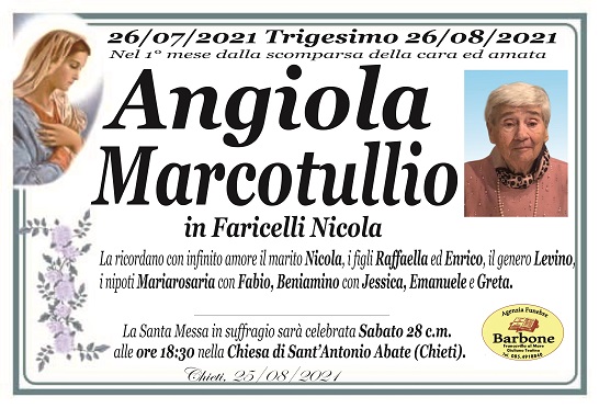 TRIGESIMO ANGIOLA MARCOTULLIO